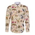 Australia Native Animals Long Sleeve Button Shirt Aussie Aboriginal Art Seamless Vibes - Aussie Hoodie
