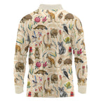 Australia Native Animals Long Sleeve Polo Shirt Aussie Aboriginal Art Seamless Vibes - Aussie Hoodie
