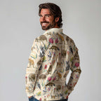 Australia Native Animals Long Sleeve Polo Shirt Aussie Aboriginal Art Seamless Vibes - Aussie Hoodie
