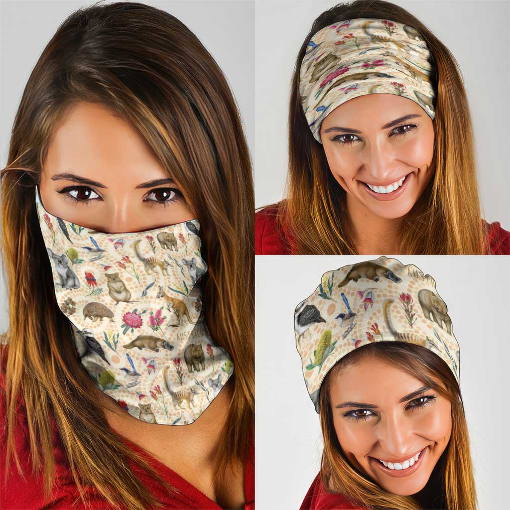 Australia Native Animals Neck Gaiter Aussie Aboriginal Art Seamless Vibes - Aussie Hoodie