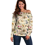 Australia Native Animals Off Shoulder Sweater Aussie Aboriginal Art Seamless Vibes - Aussie Hoodie