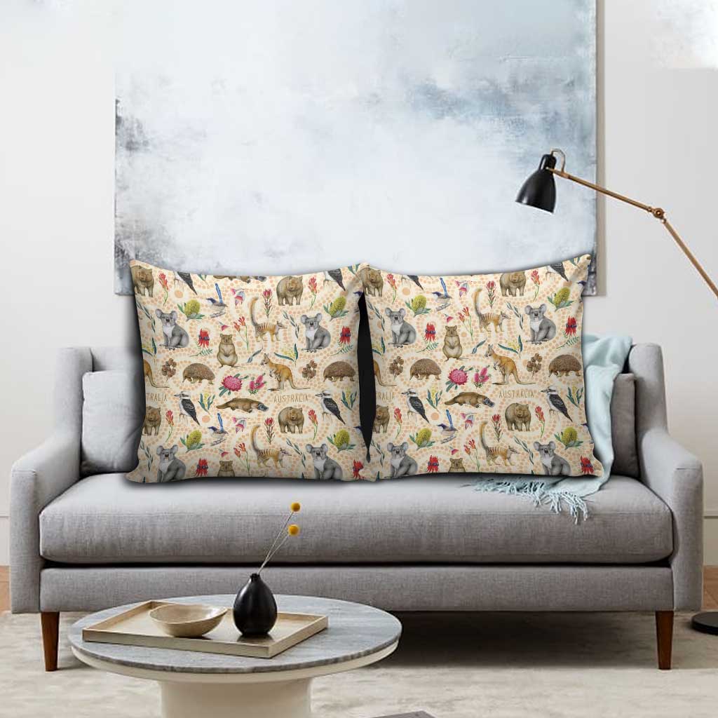 Australia Native Animals Pillow Cover Aussie Aboriginal Art Seamless Vibes - Aussie Hoodie