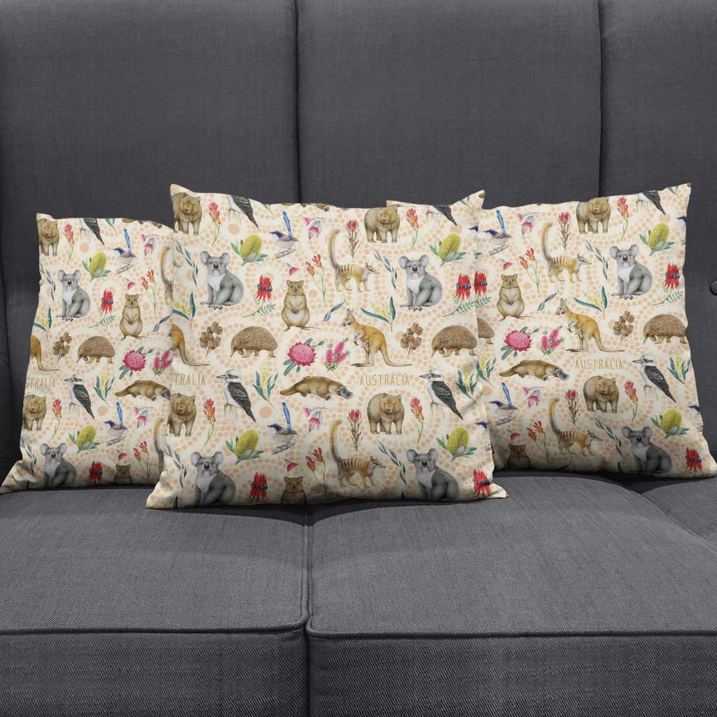 Australia Native Animals Pillow Cover Aussie Aboriginal Art Seamless Vibes - Aussie Hoodie