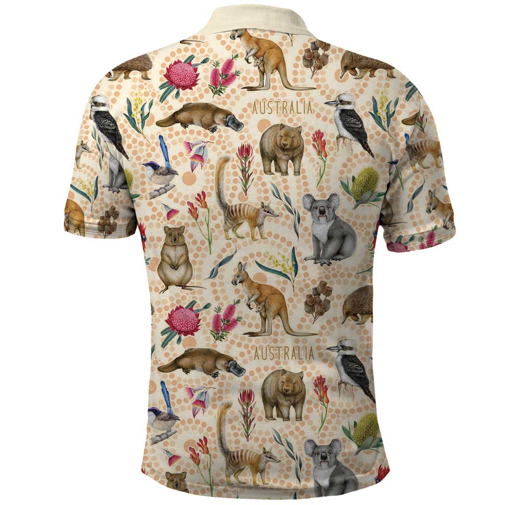 Australia Native Animals Polo Shirt Aussie Aboriginal Art Seamless Vibes - Aussie Hoodie