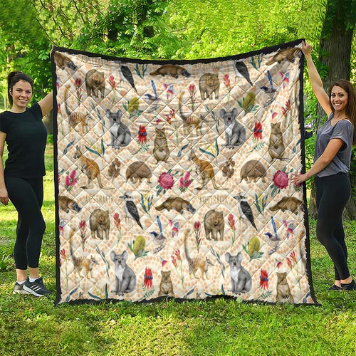 Australia Native Animals Quilt Aussie Aboriginal Art Seamless Vibes - Aussie Hoodie
