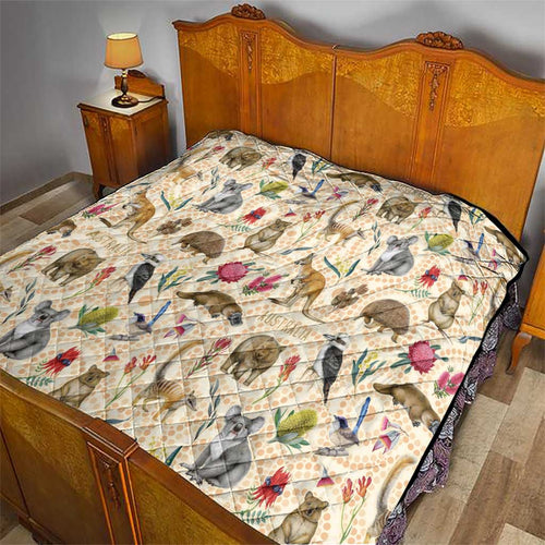 Australia Native Animals Quilt Aussie Aboriginal Art Seamless Vibes - Aussie Hoodie