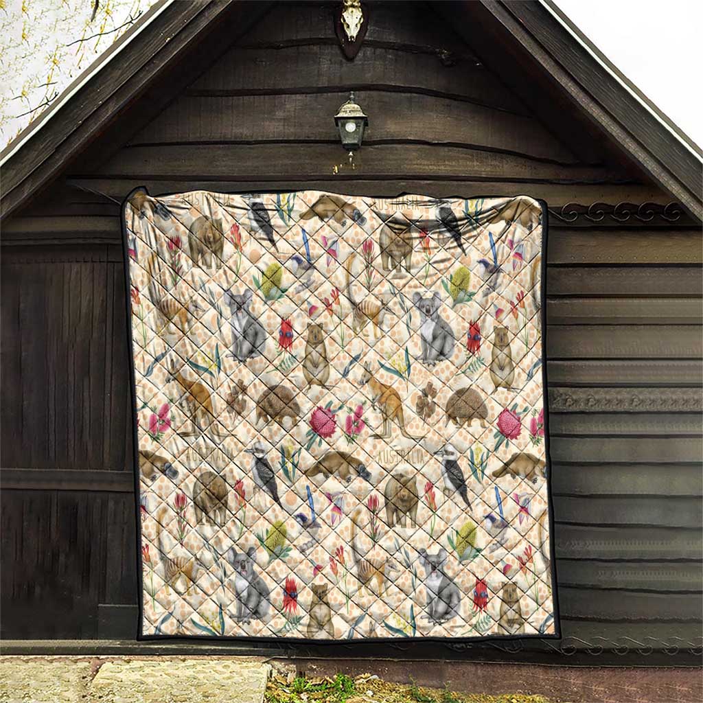 Australia Native Animals Quilt Aussie Aboriginal Art Seamless Vibes - Aussie Hoodie