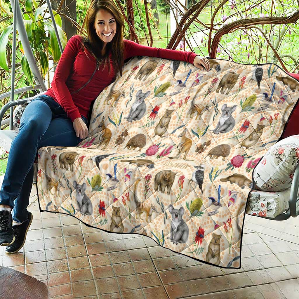 Australia Native Animals Quilt Aussie Aboriginal Art Seamless Vibes - Aussie Hoodie