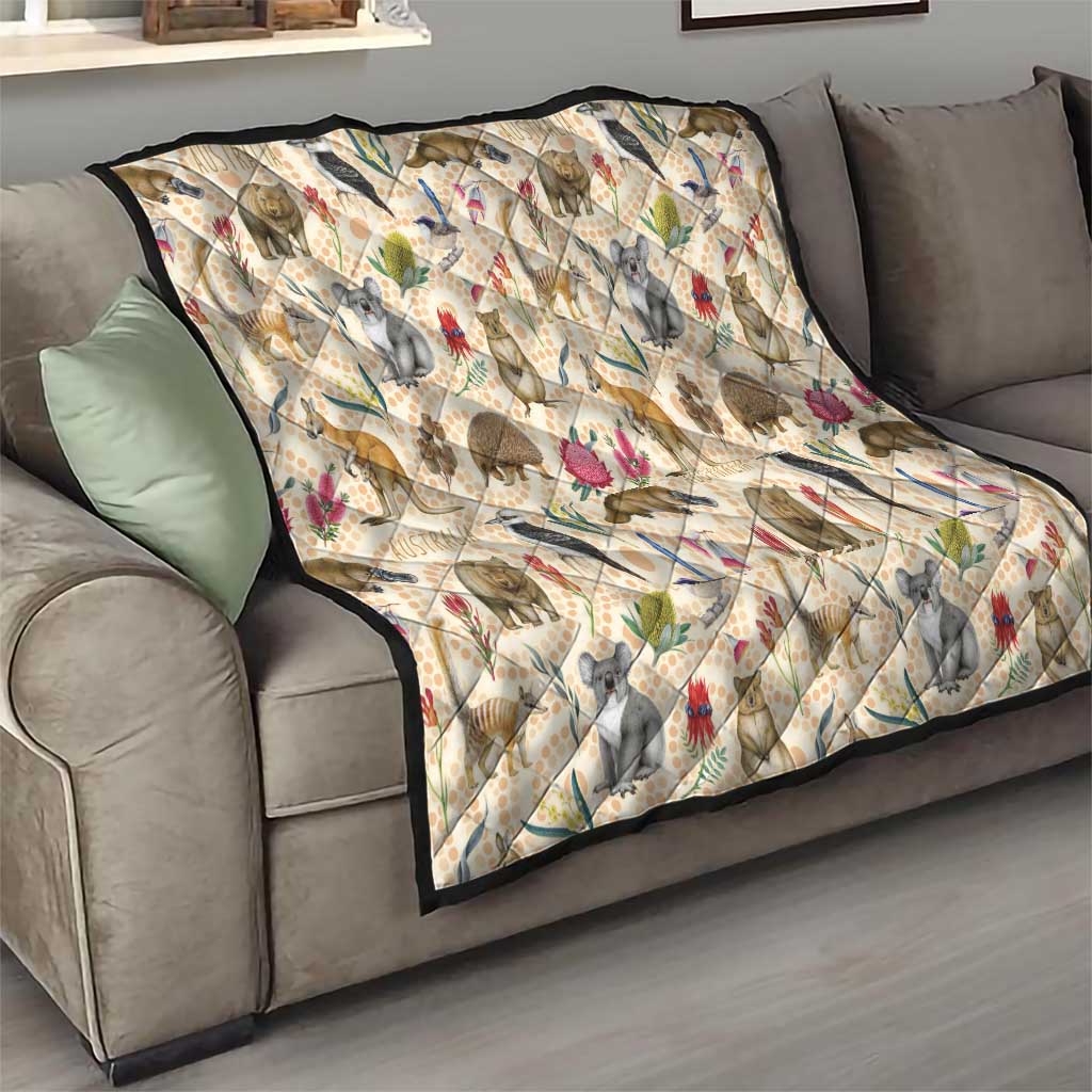 Australia Native Animals Quilt Aussie Aboriginal Art Seamless Vibes - Aussie Hoodie