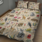 Australia Native Animals Quilt Bed Set Aussie Aboriginal Art Seamless Vibes - Aussie Hoodie