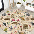 Australia Native Animals Round Carpet Aussie Aboriginal Art Seamless Vibes - Aussie Hoodie