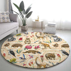 Australia Native Animals Round Carpet Aussie Aboriginal Art Seamless Vibes - Aussie Hoodie