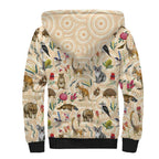 Australia Native Animals Sherpa Hoodie Aussie Aboriginal Art Seamless Vibes - Aussie Hoodie
