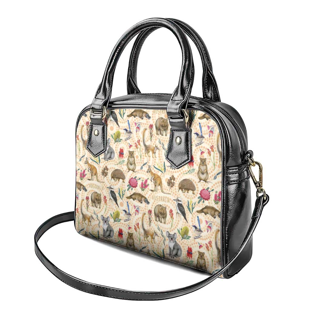 Australia Native Animals Shoulder Handbag Aussie Aboriginal Art Seamless Vibes - Aussie Hoodie