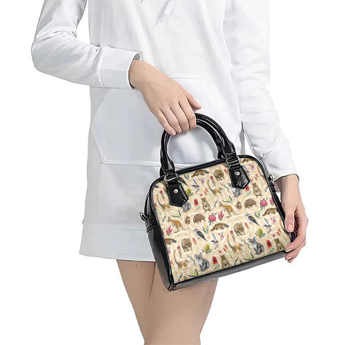 Australia Native Animals Shoulder Handbag Aussie Aboriginal Art Seamless Vibes - Aussie Hoodie