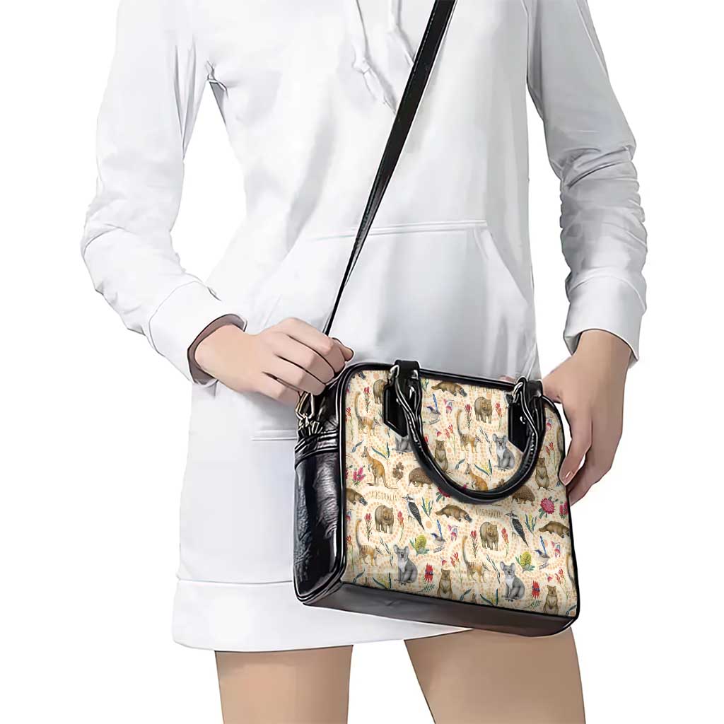 Australia Native Animals Shoulder Handbag Aussie Aboriginal Art Seamless Vibes - Aussie Hoodie