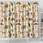 Australia Native Animals Shower Curtain Aussie Aboriginal Art Seamless Vibes - Aussie Hoodie
