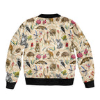 Australia Native Animals Sleeve Zip Bomber Jacket Aussie Aboriginal Art Seamless Vibes - Aussie Hoodie