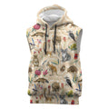 Australia Native Animals Sleeveless Hoodie Aussie Aboriginal Art Seamless Vibes - Aussie Hoodie