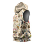Australia Native Animals Sleeveless Hoodie Aussie Aboriginal Art Seamless Vibes - Aussie Hoodie