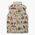 Australia Native Animals Sleeveless Puffer Jacket Aussie Aboriginal Art Seamless Vibes - Aussie Hoodie