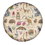 Australia Native Animals Spare Tire Cover Aussie Aboriginal Art Seamless Vibes - Aussie Hoodie