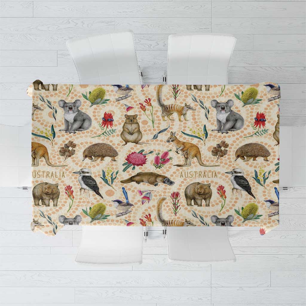 Australia Native Animals Tablecloth Aussie Aboriginal Art Seamless Vibes - Aussie Hoodie