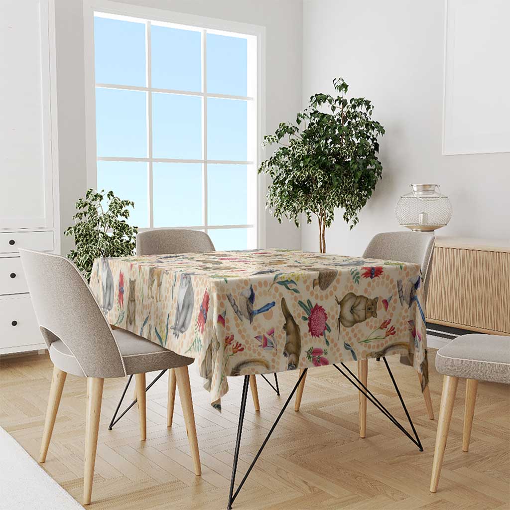 Australia Native Animals Tablecloth Aussie Aboriginal Art Seamless Vibes - Aussie Hoodie