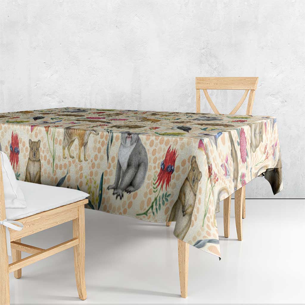 Australia Native Animals Tablecloth Aussie Aboriginal Art Seamless Vibes - Aussie Hoodie