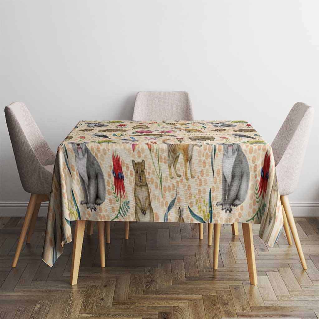 Australia Native Animals Tablecloth Aussie Aboriginal Art Seamless Vibes - Aussie Hoodie
