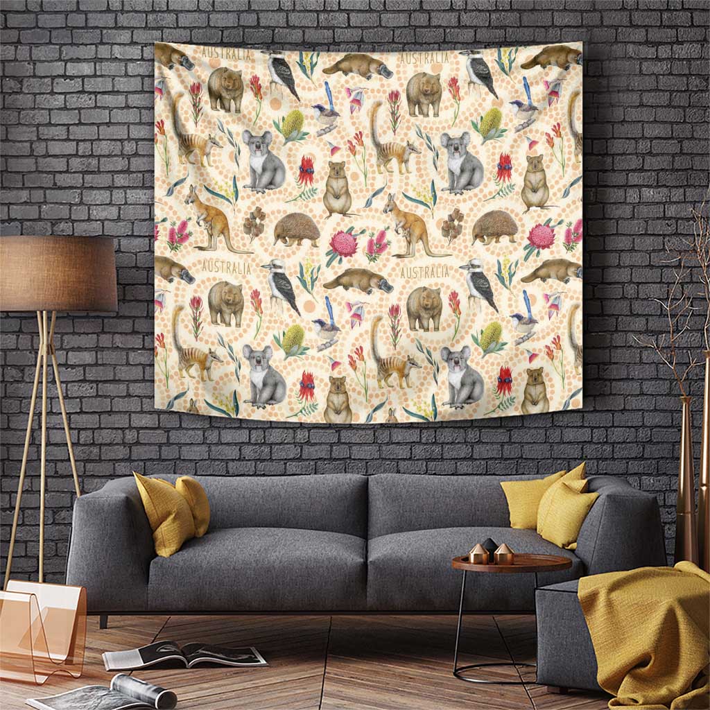 Australia Native Animals Tapestry Aussie Aboriginal Art Seamless Vibes - Aussie Hoodie