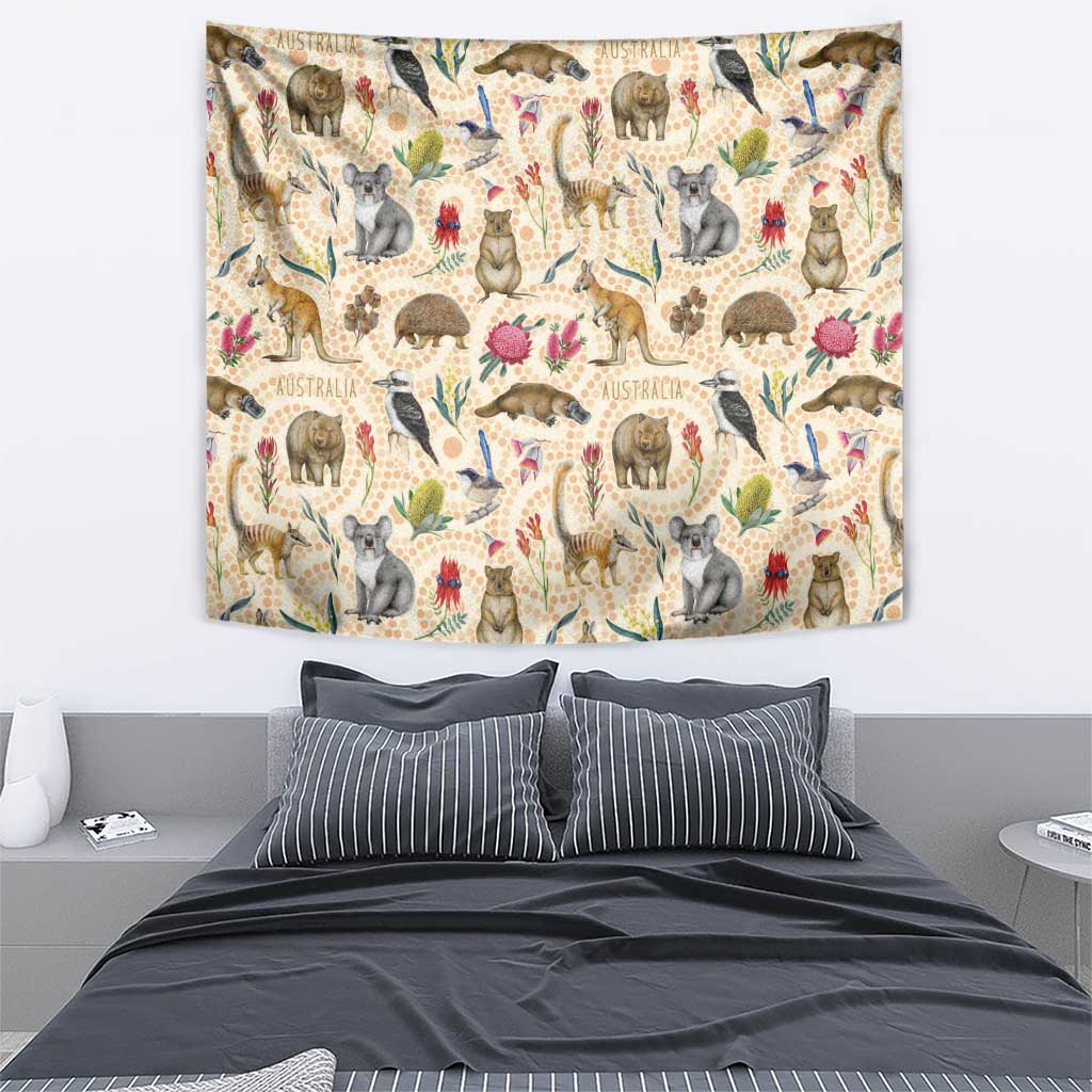 Australia Native Animals Tapestry Aussie Aboriginal Art Seamless Vibes - Aussie Hoodie