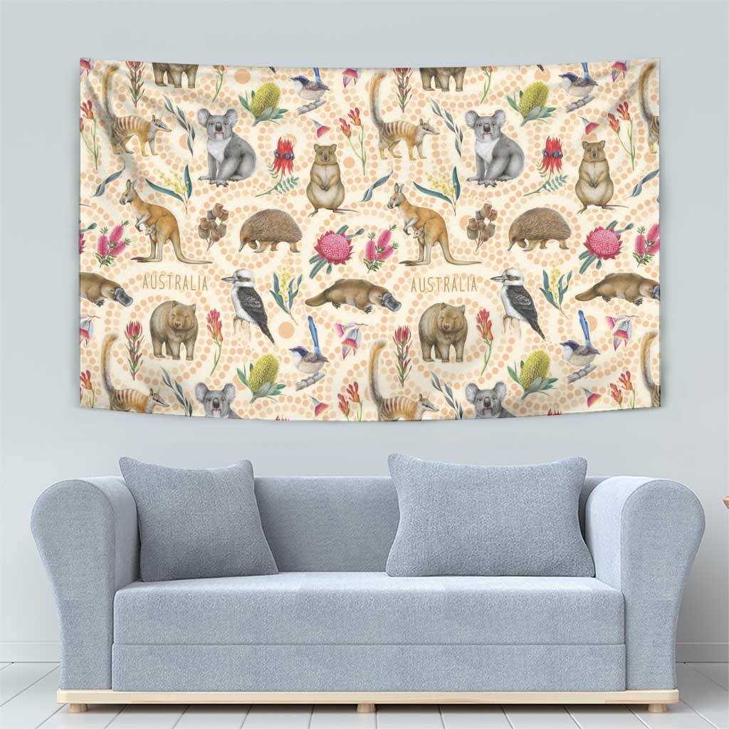 Australia Native Animals Tapestry Aussie Aboriginal Art Seamless Vibes - Aussie Hoodie