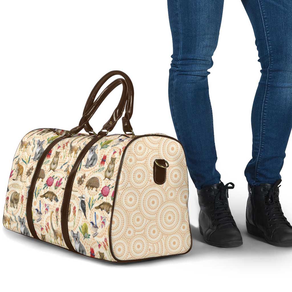Australia Native Animals Travel Bag Aussie Aboriginal Art Seamless Vibes - Aussie Hoodie