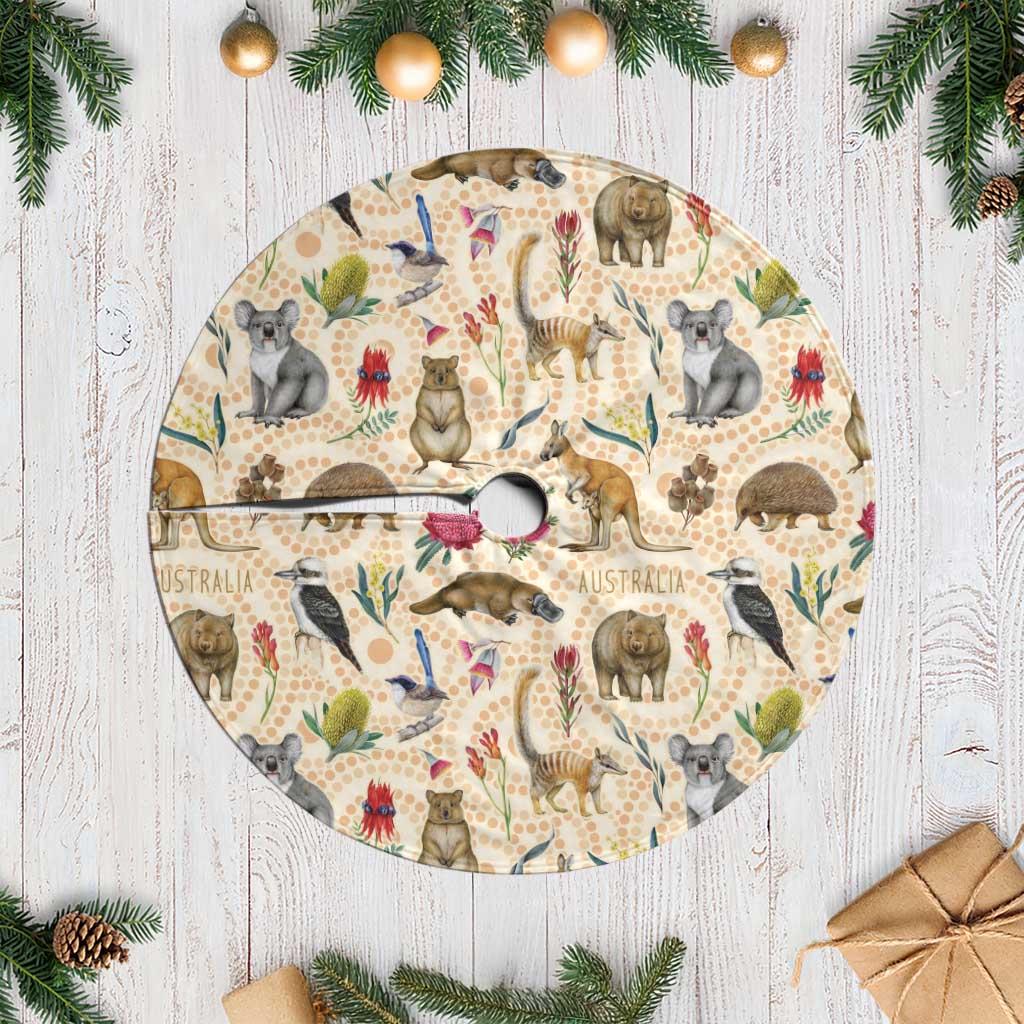 Australia Native Animals Tree Skirt Aussie Aboriginal Art Seamless Vibes - Aussie Hoodie