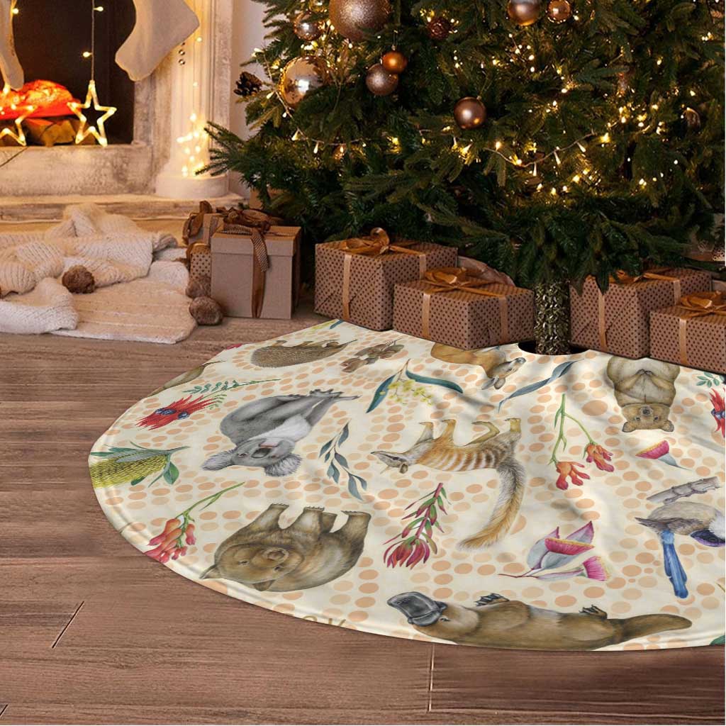 Australia Native Animals Tree Skirt Aussie Aboriginal Art Seamless Vibes - Aussie Hoodie