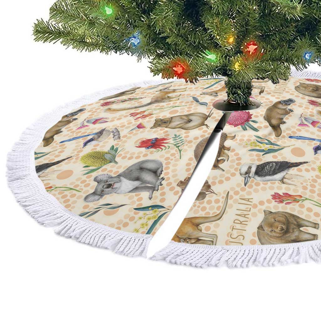 Australia Native Animals Tree Skirt Aussie Aboriginal Art Seamless Vibes - Aussie Hoodie