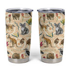 Australia Native Animals Tumbler Cup Aussie Aboriginal Art Seamless Vibes - Aussie Hoodie