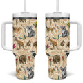 Australia Native Animals Tumbler With Handle Aussie Aboriginal Art Seamless Vibes - Aussie Hoodie