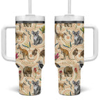 Australia Native Animals Tumbler With Handle Aussie Aboriginal Art Seamless Vibes - Aussie Hoodie