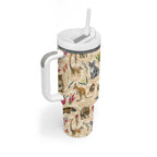 Australia Native Animals Tumbler With Handle Aussie Aboriginal Art Seamless Vibes - Aussie Hoodie