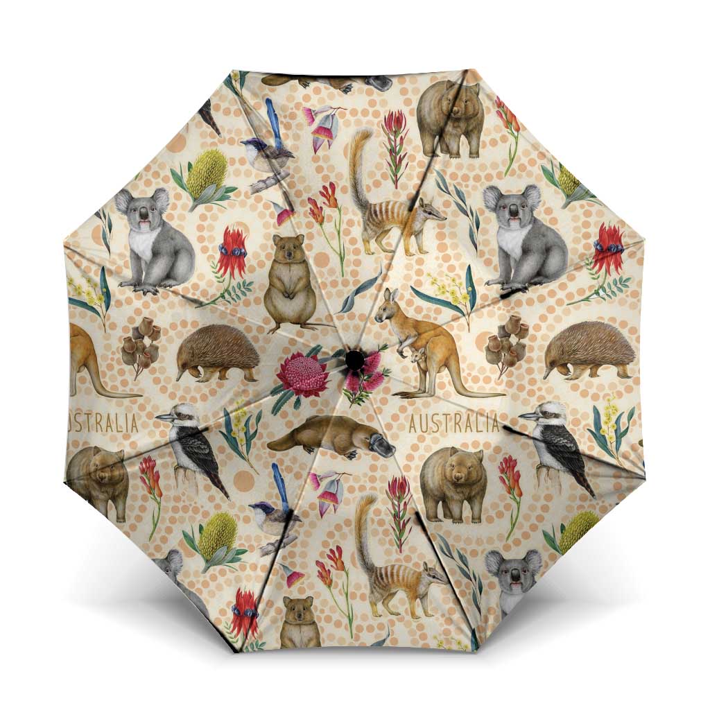Australia Native Animals Umbrella Aussie Aboriginal Art Seamless Vibes - Aussie Hoodie