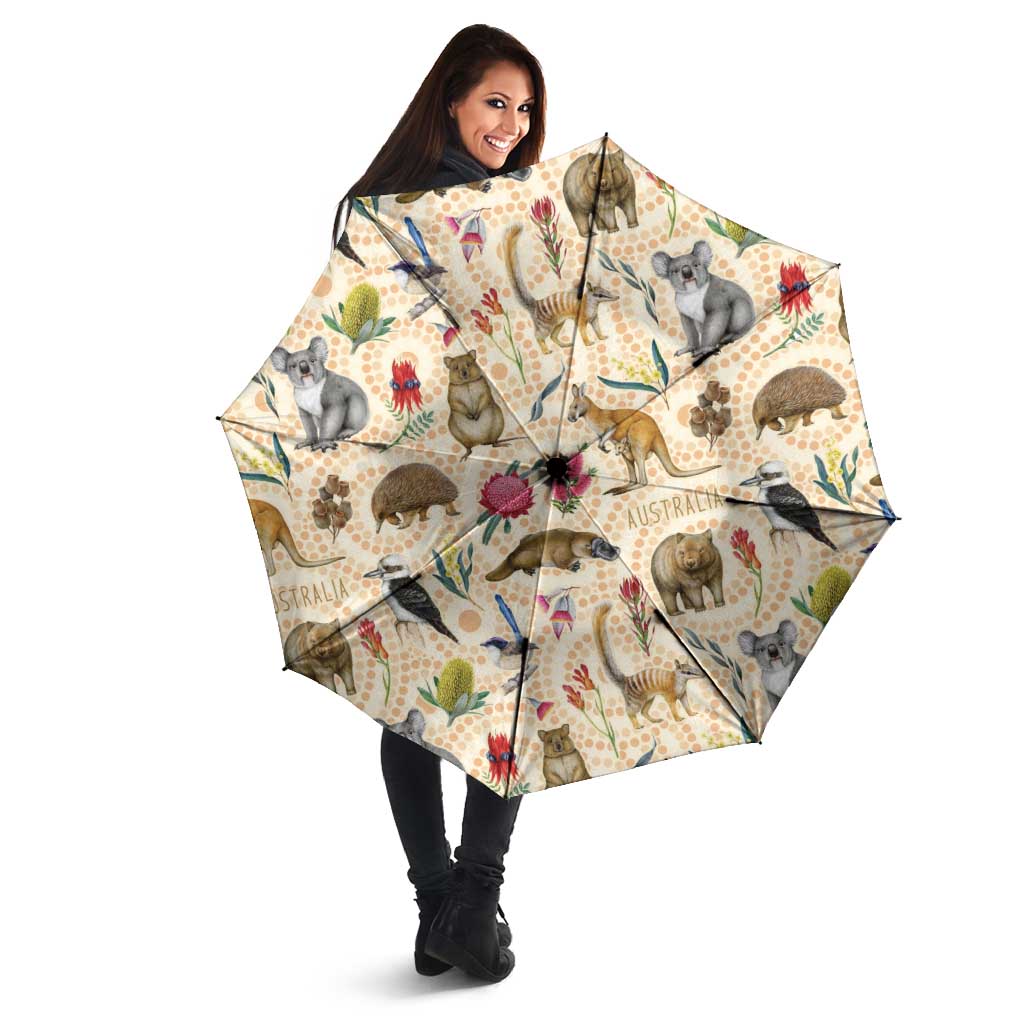 Australia Native Animals Umbrella Aussie Aboriginal Art Seamless Vibes - Aussie Hoodie