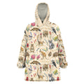 Australia Native Animals Wearable Blanket Hoodie Aussie Aboriginal Art Seamless Vibes - Aussie Hoodie