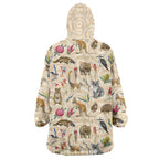 Australia Native Animals Wearable Blanket Hoodie Aussie Aboriginal Art Seamless Vibes - Aussie Hoodie