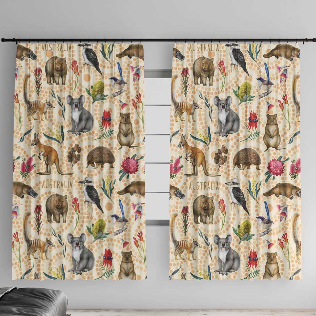 Australia Native Animals Window Curtain Aussie Aboriginal Art Seamless Vibes - Aussie Hoodie