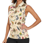 Australia Native Animals Women Sleeveless Polo Shirt Aussie Aboriginal Art Seamless Vibes - Aussie Hoodie