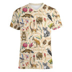 Australia Native Animals Women V-Neck T-Shirt Aussie Aboriginal Art Seamless Vibes - Aussie Hoodie