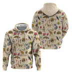 Australia Native Animals Zip Hoodie Aussie Aboriginal Art Seamless Vibes - Aussie Hoodie