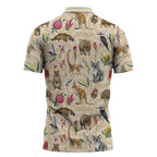 Australia Native Animals Zipper Polo Shirt Aussie Aboriginal Art Seamless Vibes - Aussie Hoodie